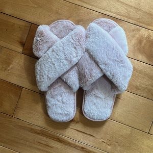 Brand New Light Pink Fur Slippers